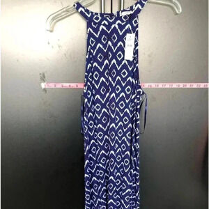 LOFT Halter Swing Sleeveless,Geo Print,Keyhole back,soft stretch,light,summee